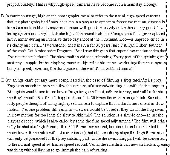 雅思阅读真题:High Speed Photography  高速摄影