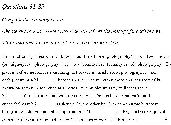 雅思阅读真题:High Speed Photography  高速摄影