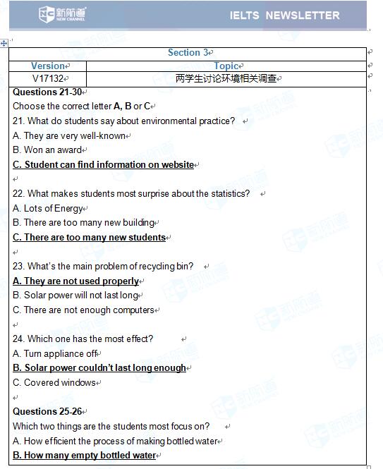 2017.04.29雅思考试听力 Section 3