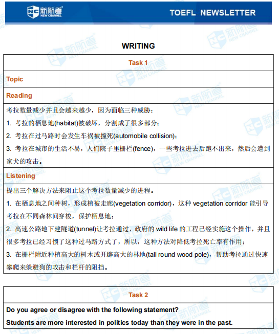 托福考试机经