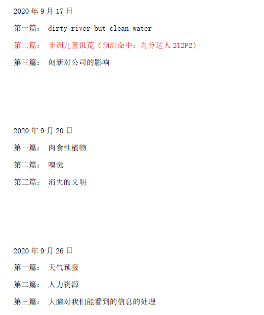 2020年11月12日雅思阅读考试预测