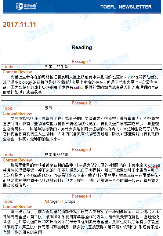 2017.11.11托福机经回忆