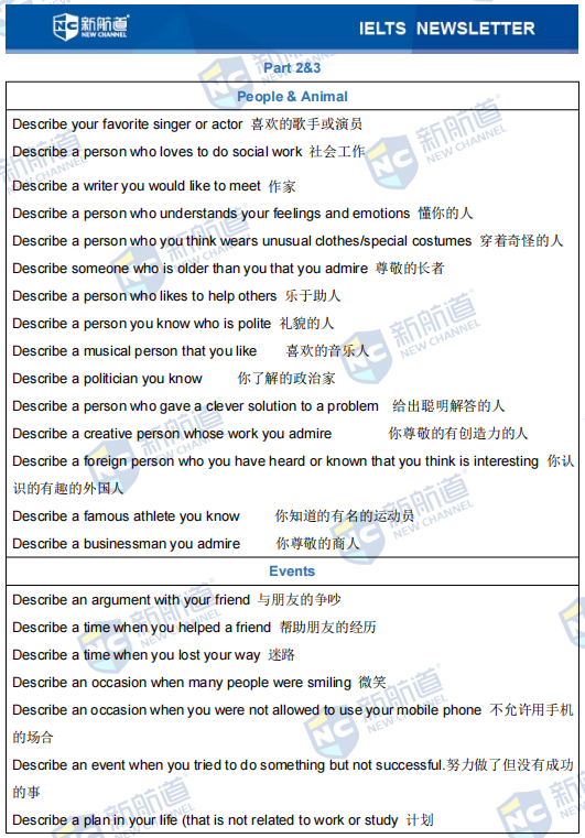 雅思考试机经