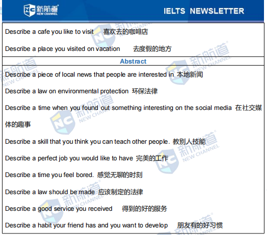 雅思考试机经