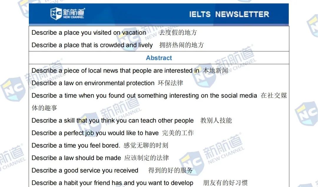 雅思考试机经