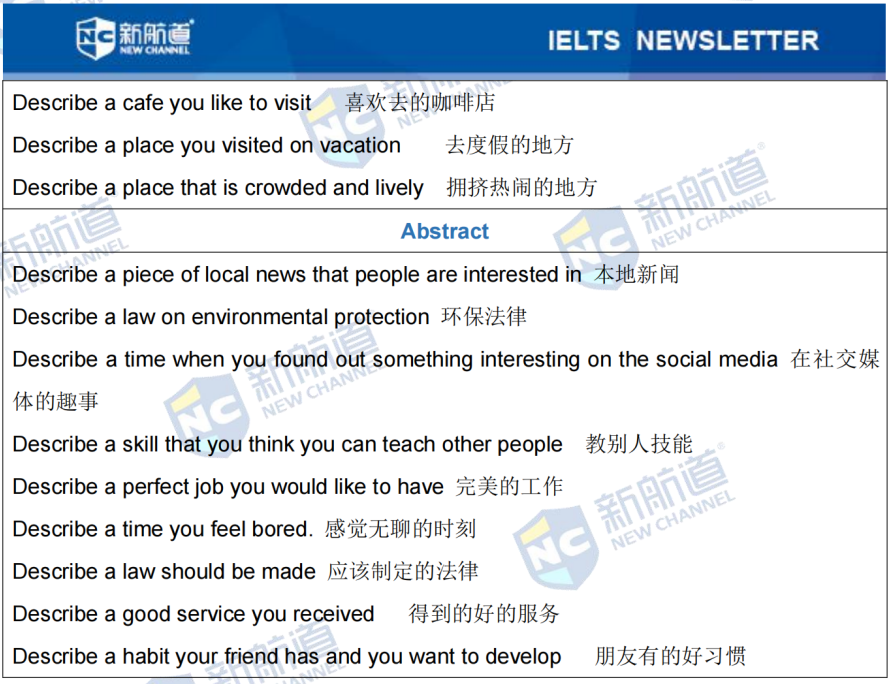 雅思考试机经