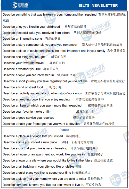 雅思考试机经
