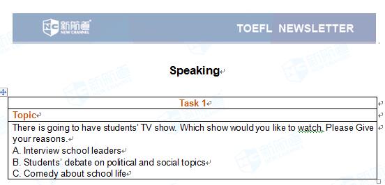 2017.05.13托福考试机经口语部分Task 1