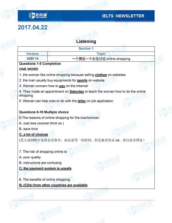 2017.04.22雅思考试回忆