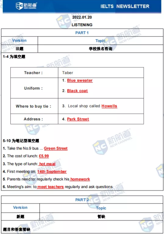 新航道2022年1月20日雅思考试回忆 新航道2022年1月20日雅思考试回忆