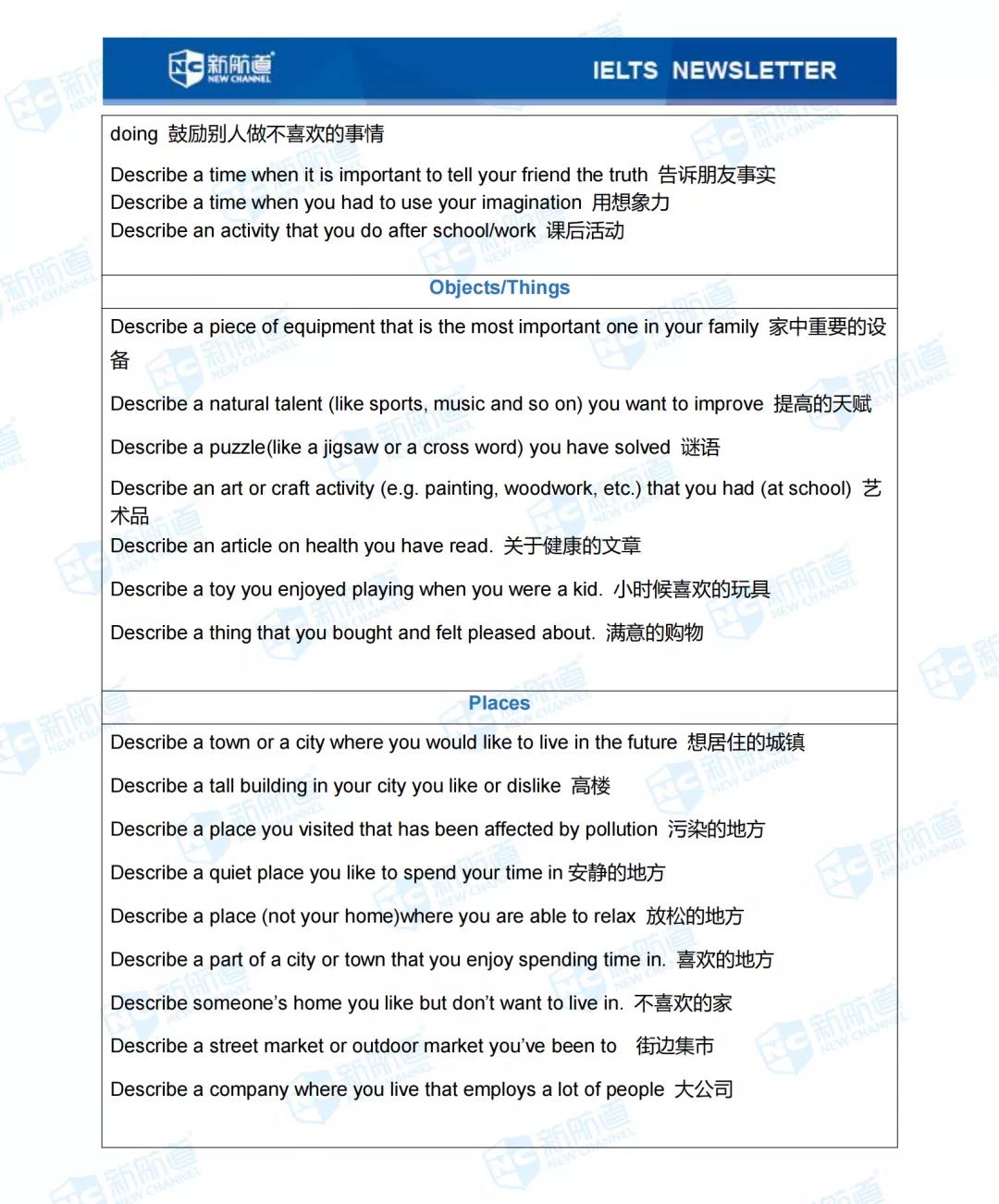 雅思考试机经
