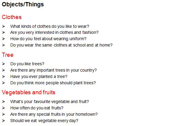 2015年7月4日雅思口语预测