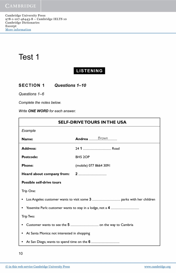 剑桥雅思10官方样题