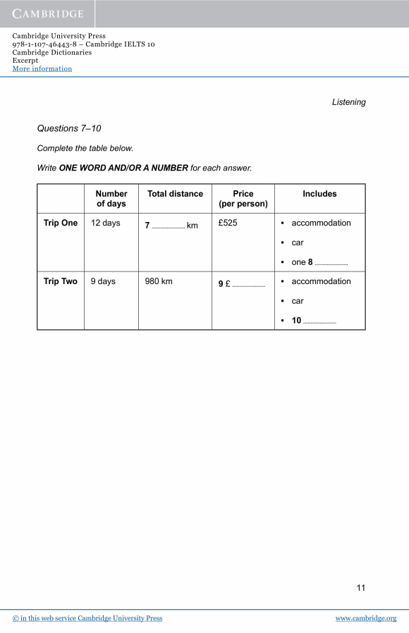 剑桥雅思10官方样题