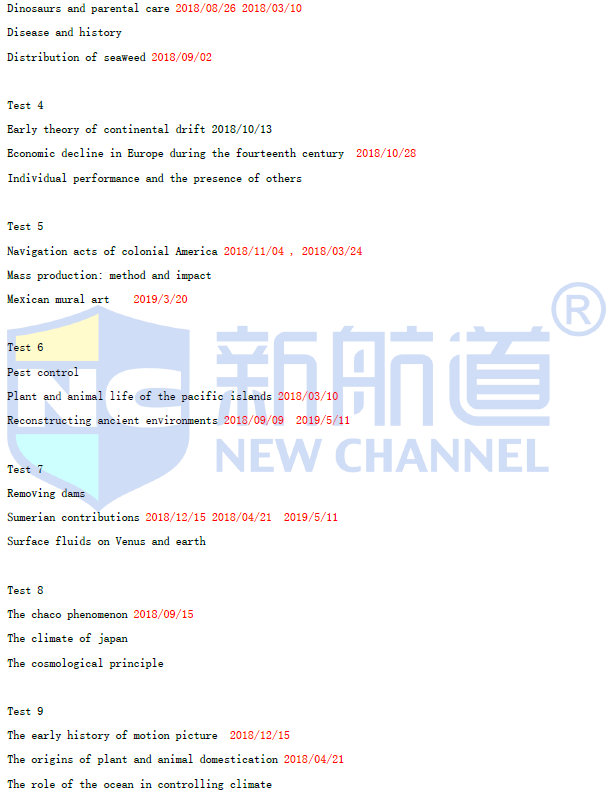 新航道2021年6月托福阅读考试预测 新航道2021年6月托福阅读考试预测